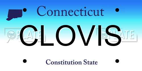 CLOVIS Connecticut License Plate