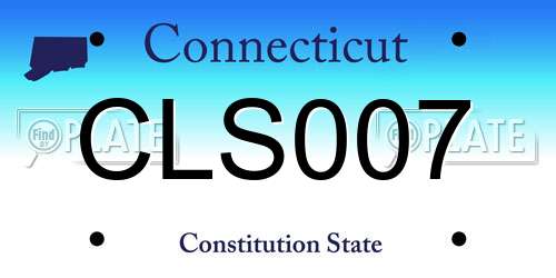 CLS007 Connecticut License Plate