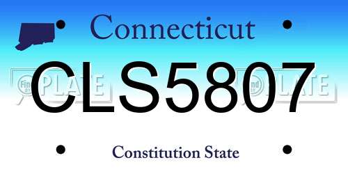 CLS5807 Connecticut License Plate