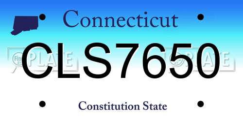 CLS7650 Connecticut License Plate