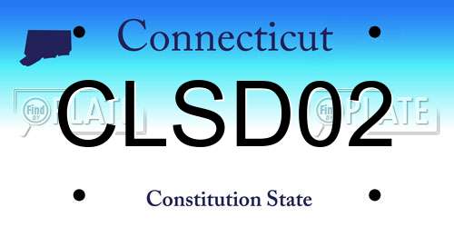 CLSD02 Connecticut License Plate