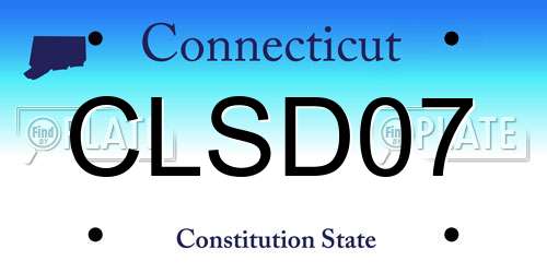 CLSD07 Connecticut License Plate