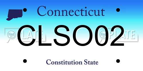 CLSO02 Connecticut License Plate