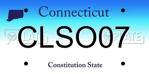 CLSO07 Connecticut License Plate