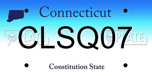 CLSQ07 Connecticut License Plate