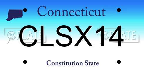 CLSX14 Connecticut License Plate