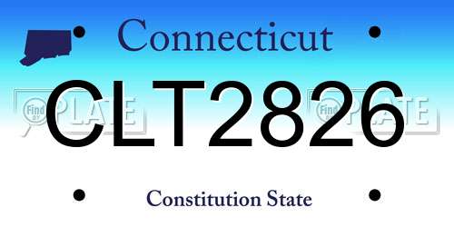 CLT2826 Connecticut License Plate
