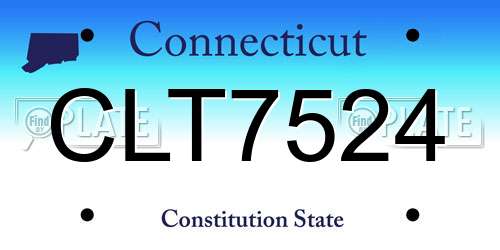 CLT7524 Connecticut License Plate