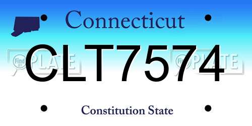 CLT7574 Connecticut License Plate