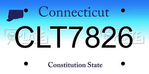 CLT7826 Connecticut License Plate