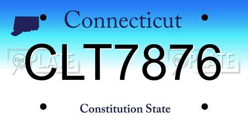 CLT7876 Connecticut License Plate