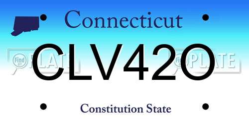 CLV42O Connecticut License Plate