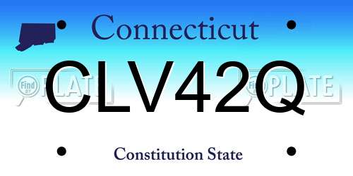 CLV42Q Connecticut License Plate