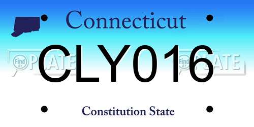 CLY016 Connecticut License Plate