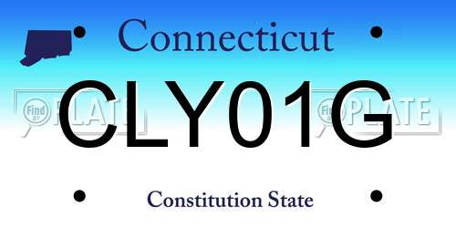 CLY01G Connecticut License Plate