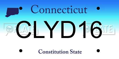 CLYD16 Connecticut License Plate