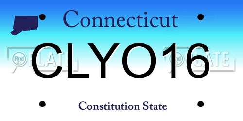 CLYO16 Connecticut License Plate