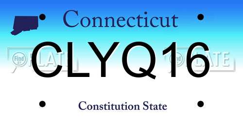 CLYQ16 Connecticut License Plate