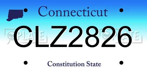 CLZ2826 Connecticut License Plate