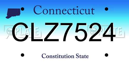 CLZ7524 Connecticut License Plate
