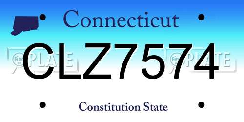 CLZ7574 Connecticut License Plate