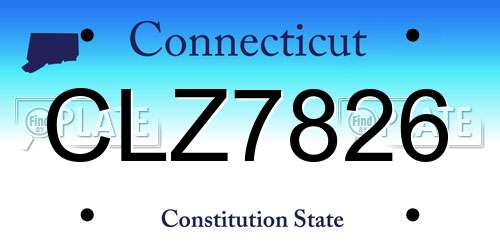 CLZ7826 Connecticut License Plate