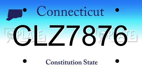 CLZ7876 Connecticut License Plate
