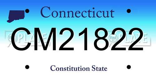 CM21822 Connecticut License Plate