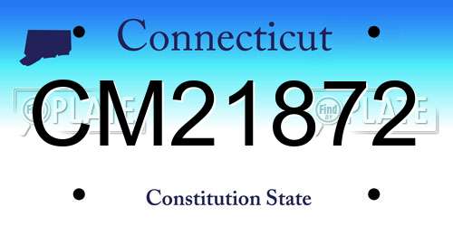 CM21872 Connecticut License Plate