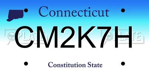 CM2K7H Connecticut License Plate
