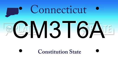 CM3T6A Connecticut License Plate