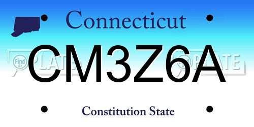 CM3Z6A Connecticut License Plate