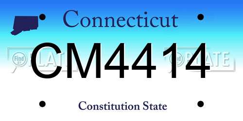 CM4414 Connecticut License Plate