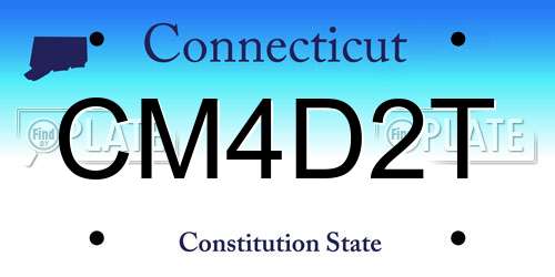 CM4D2T Connecticut License Plate