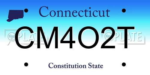 CM4O2T Connecticut License Plate