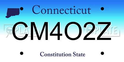 CM4O2Z Connecticut License Plate