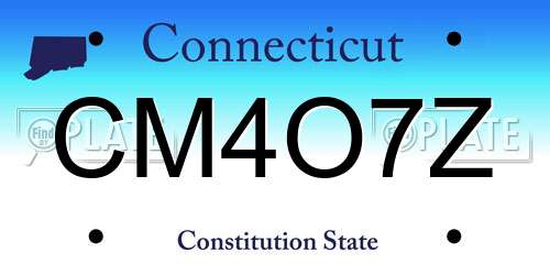 CM4O7Z Connecticut License Plate