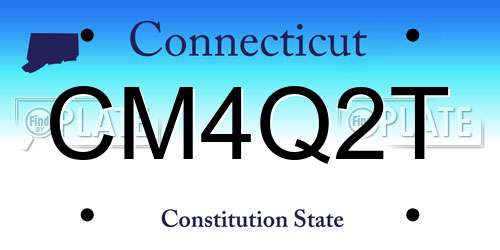 CM4Q2T Connecticut License Plate