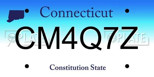 CM4Q7Z Connecticut License Plate