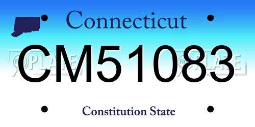CM51083 Connecticut License Plate