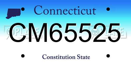 CM65525 Connecticut License Plate