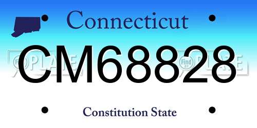 CM68828 Connecticut License Plate