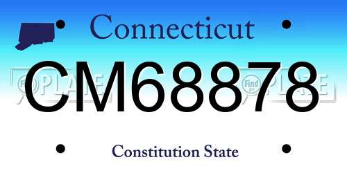 CM68878 Connecticut License Plate