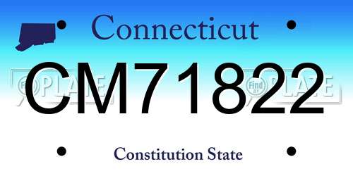 CM71822 Connecticut License Plate