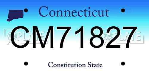 CM71827 Connecticut License Plate