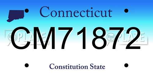 CM71872 Connecticut License Plate