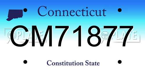 CM71877 Connecticut License Plate