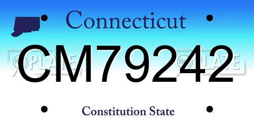 CM79242 Connecticut License Plate