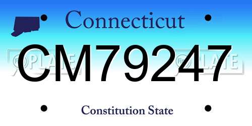 CM79247 Connecticut License Plate