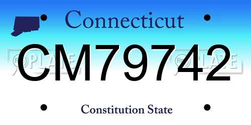 CM79742 Connecticut License Plate